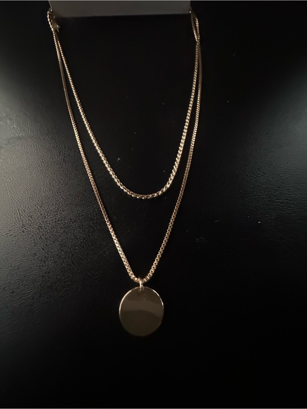 Nine West Gold-Tone Double Layer Disc Necklace